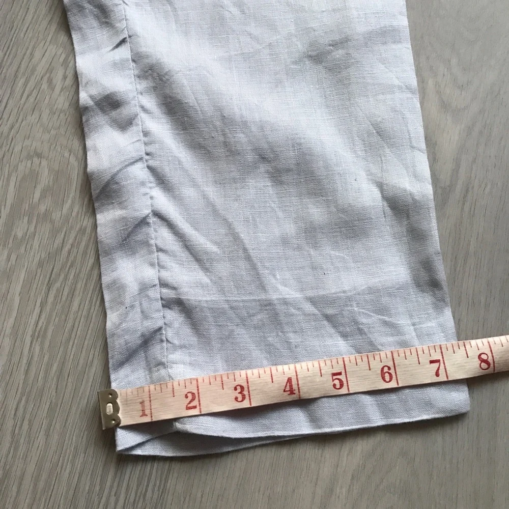 H&M LINEN BLUE DRESS LANTS FLAT FRONT MENS 34